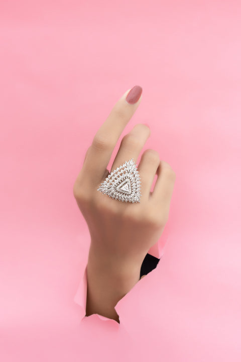 Starlit Pyramid Ring