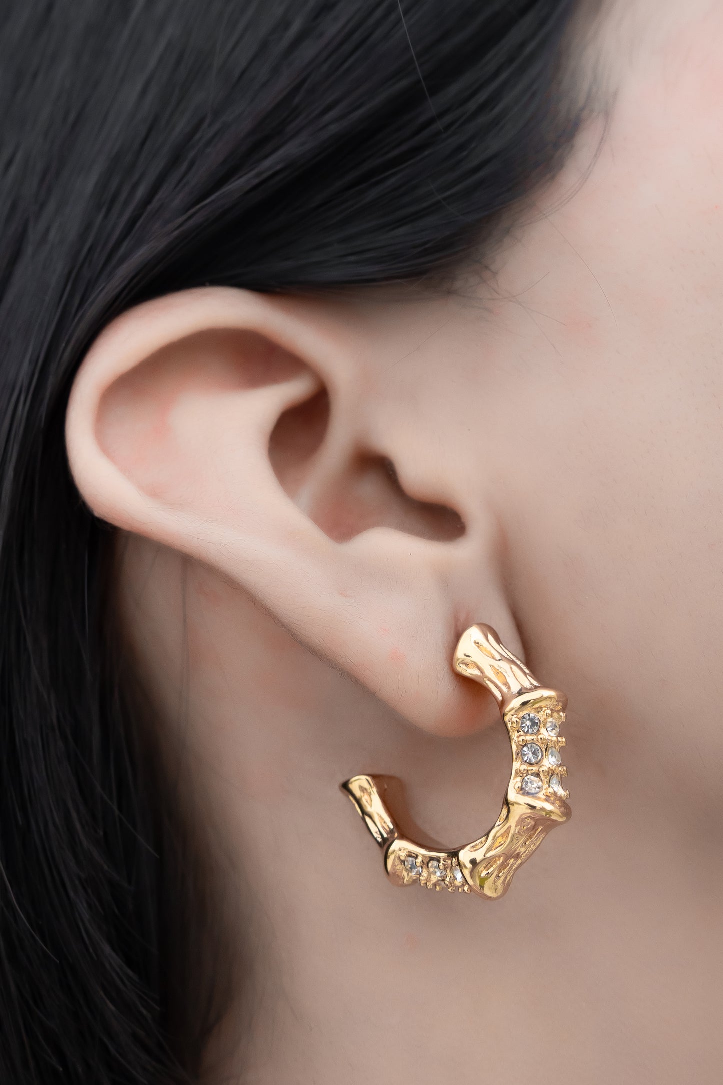 Crystalline Coral Hoop Earrings