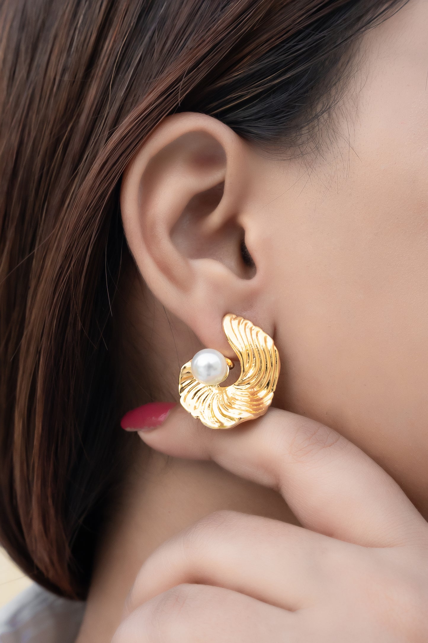 Golden Bloom Pearl Studs