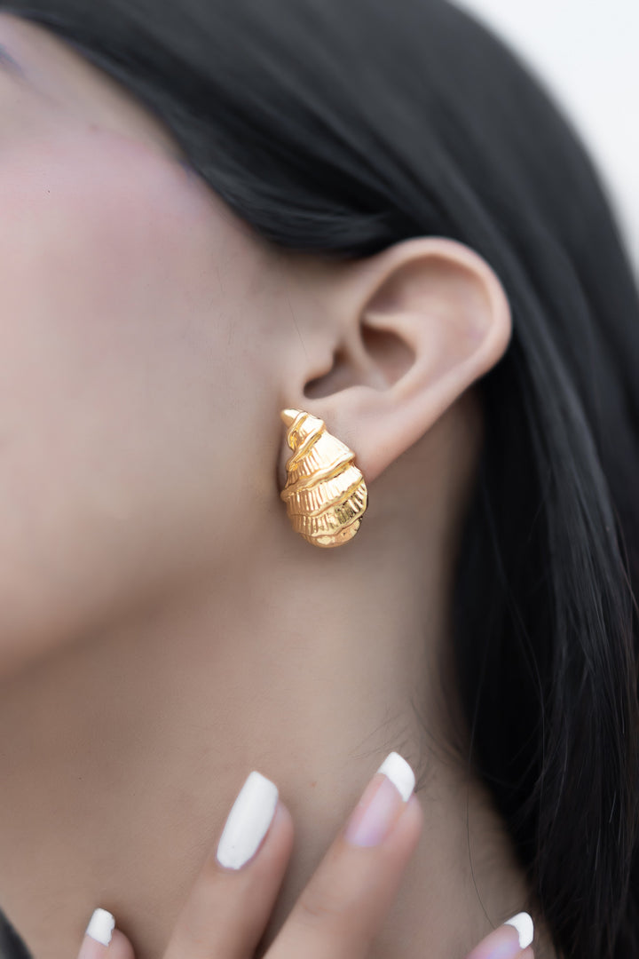 Golden Shell Luxe Studs