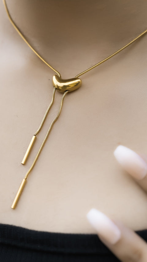 Golden Bud Pendant With Snake Chain