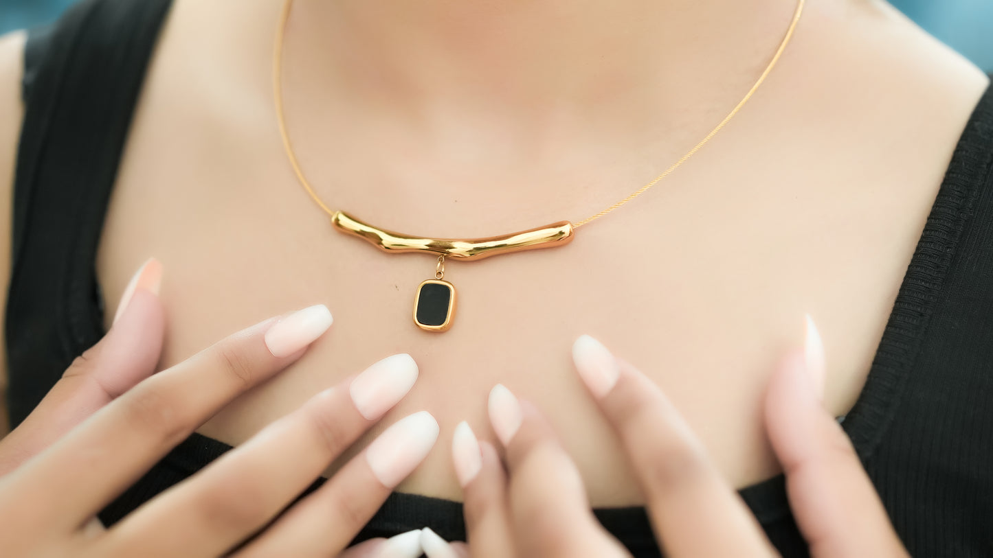 Noir Branch Pendant with Snake Chain