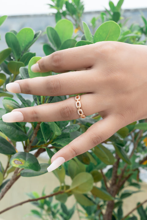 Crystal Chain-Link Ring