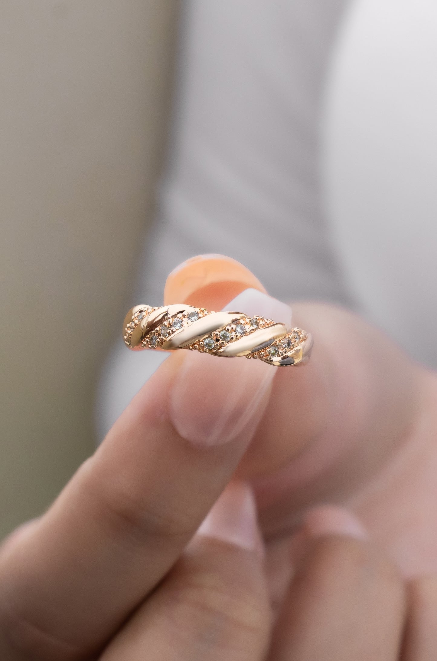 Golden Braid Sparkle Ring