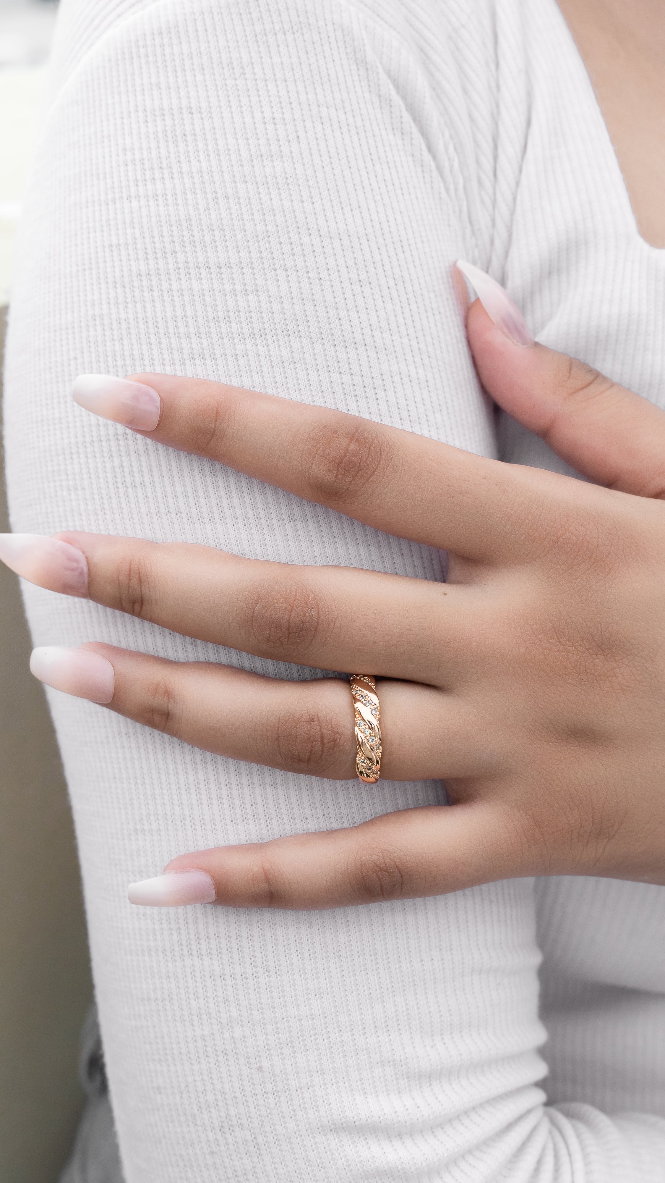 Golden Braid Sparkle Ring