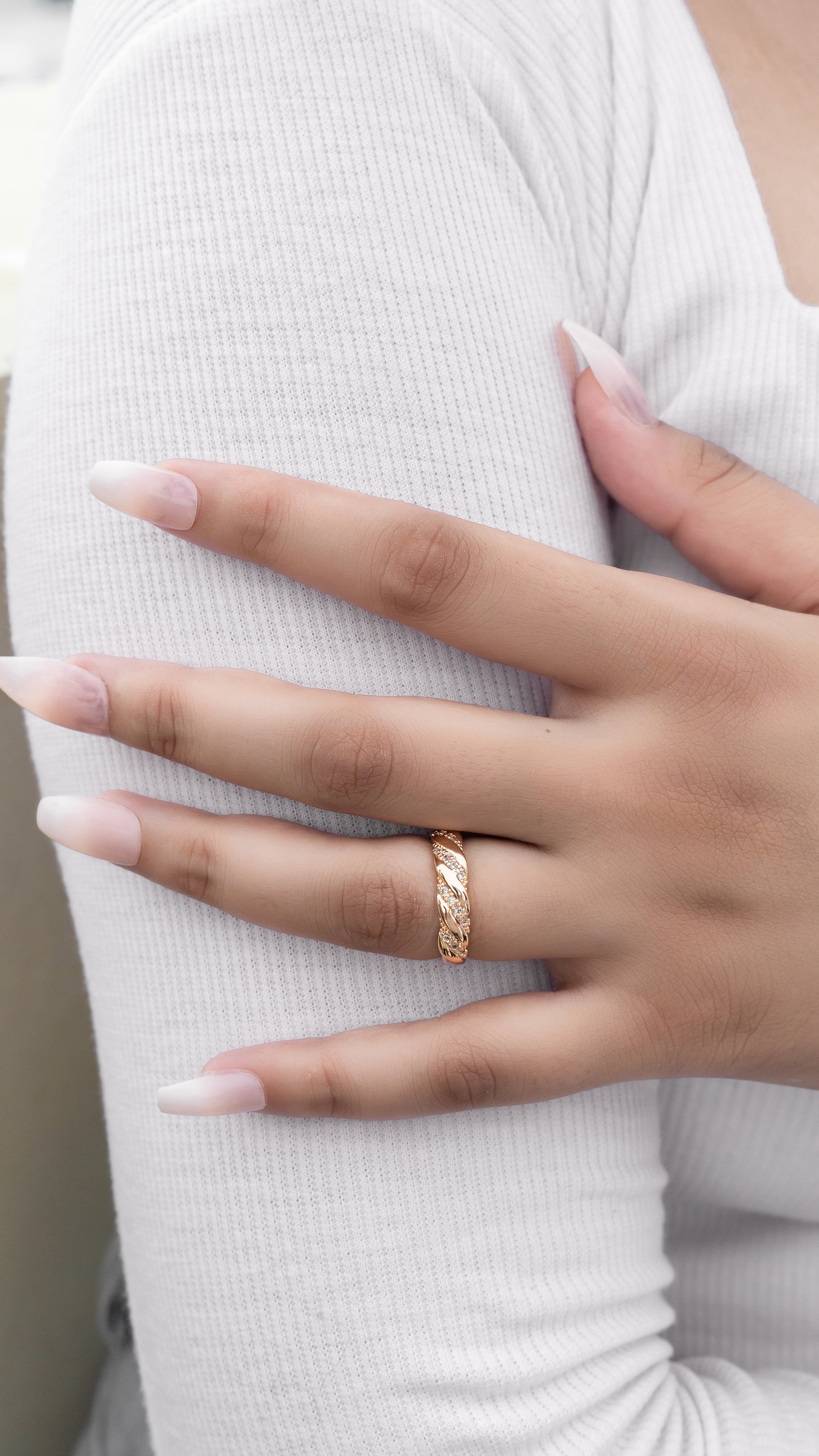 Golden Braid Sparkle Ring