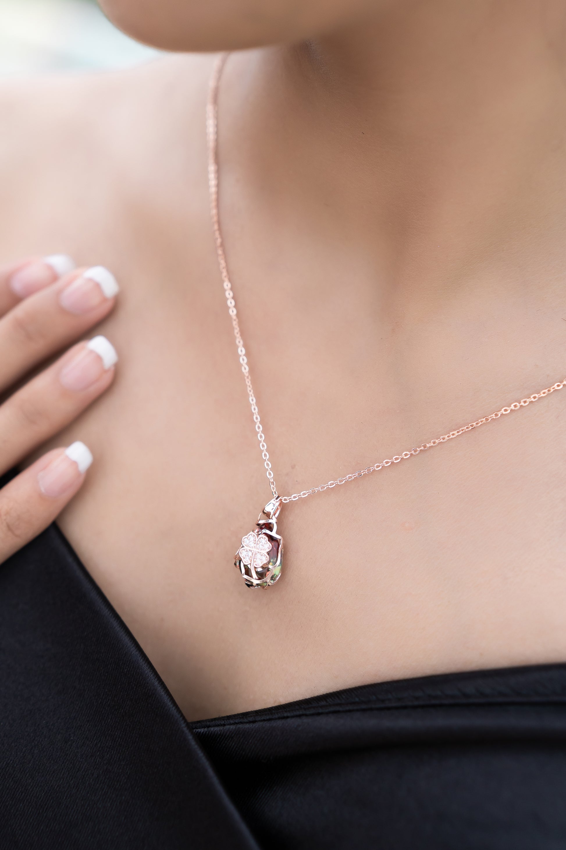 Twilight Bloom Pendant With Chain