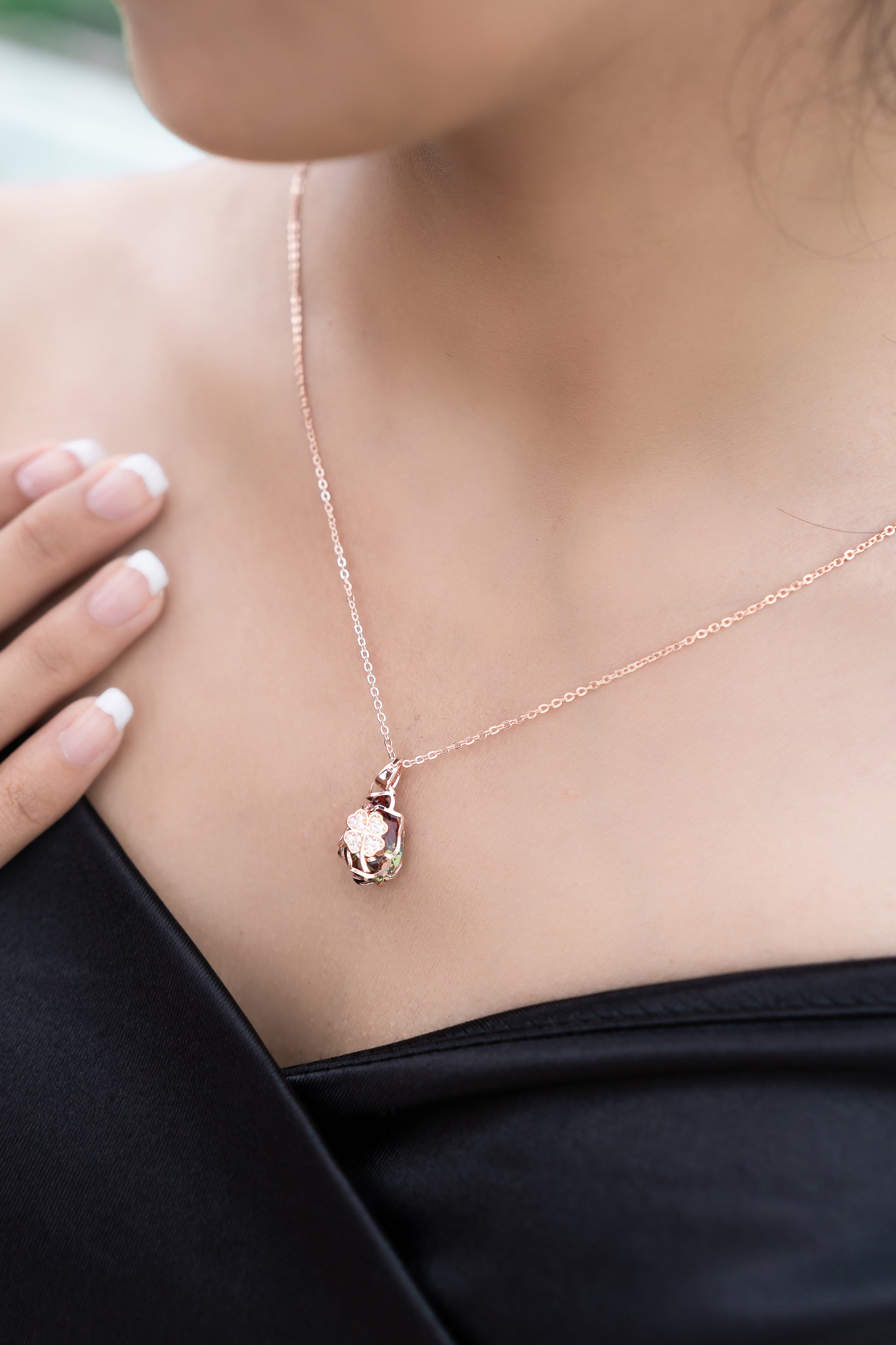 Twilight Bloom Pendant With Chain