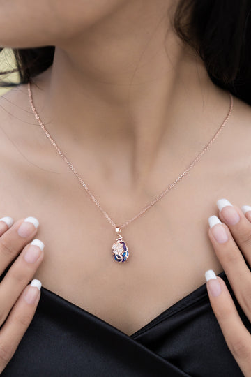 Twilight Bloom Pendant With Chain