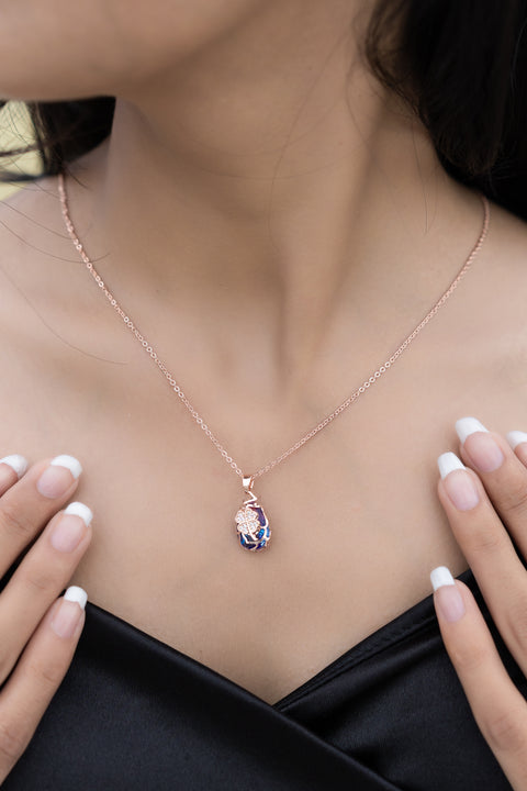 Twilight Bloom Pendant With Chain