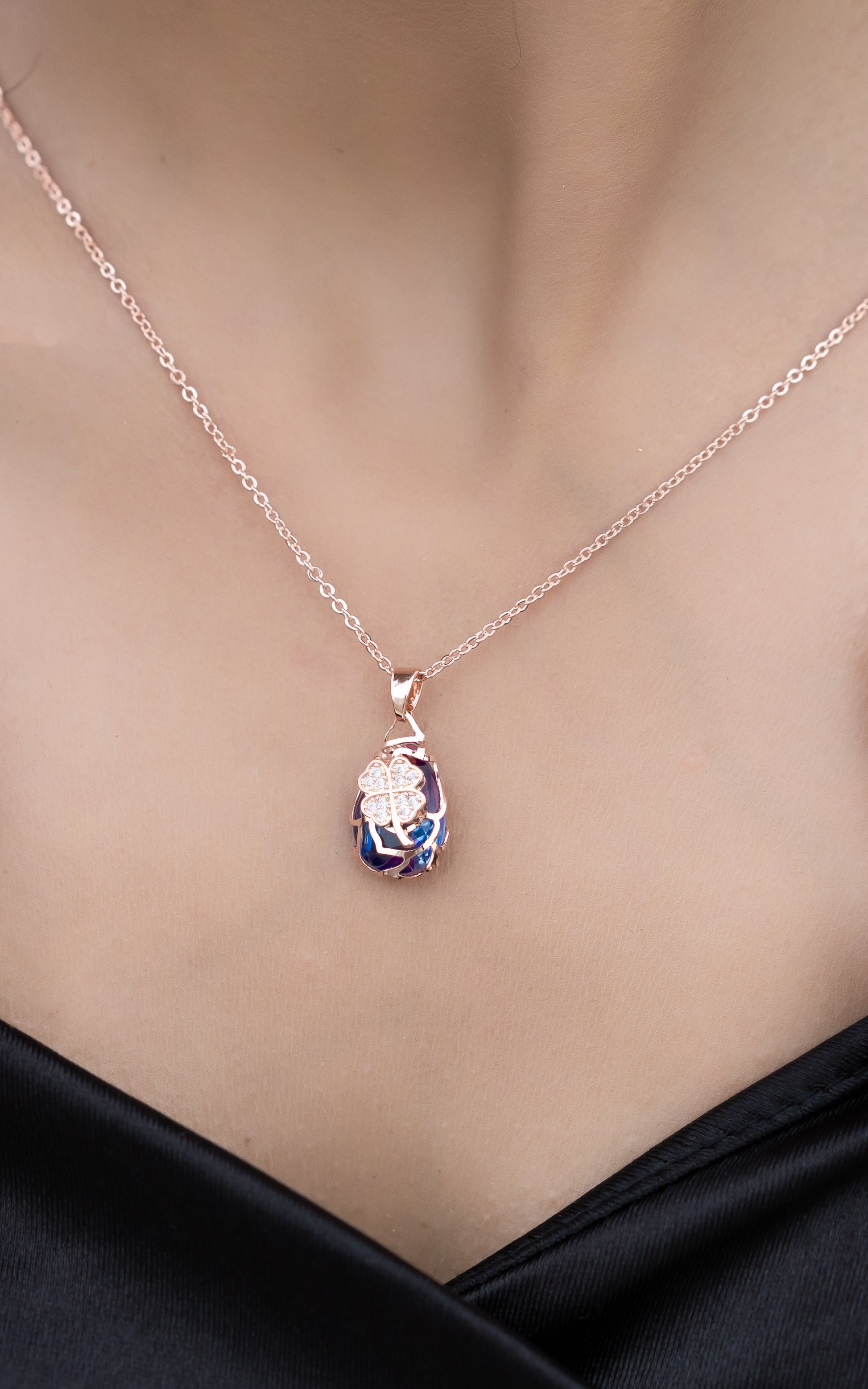 Twilight Bloom Pendant With Chain