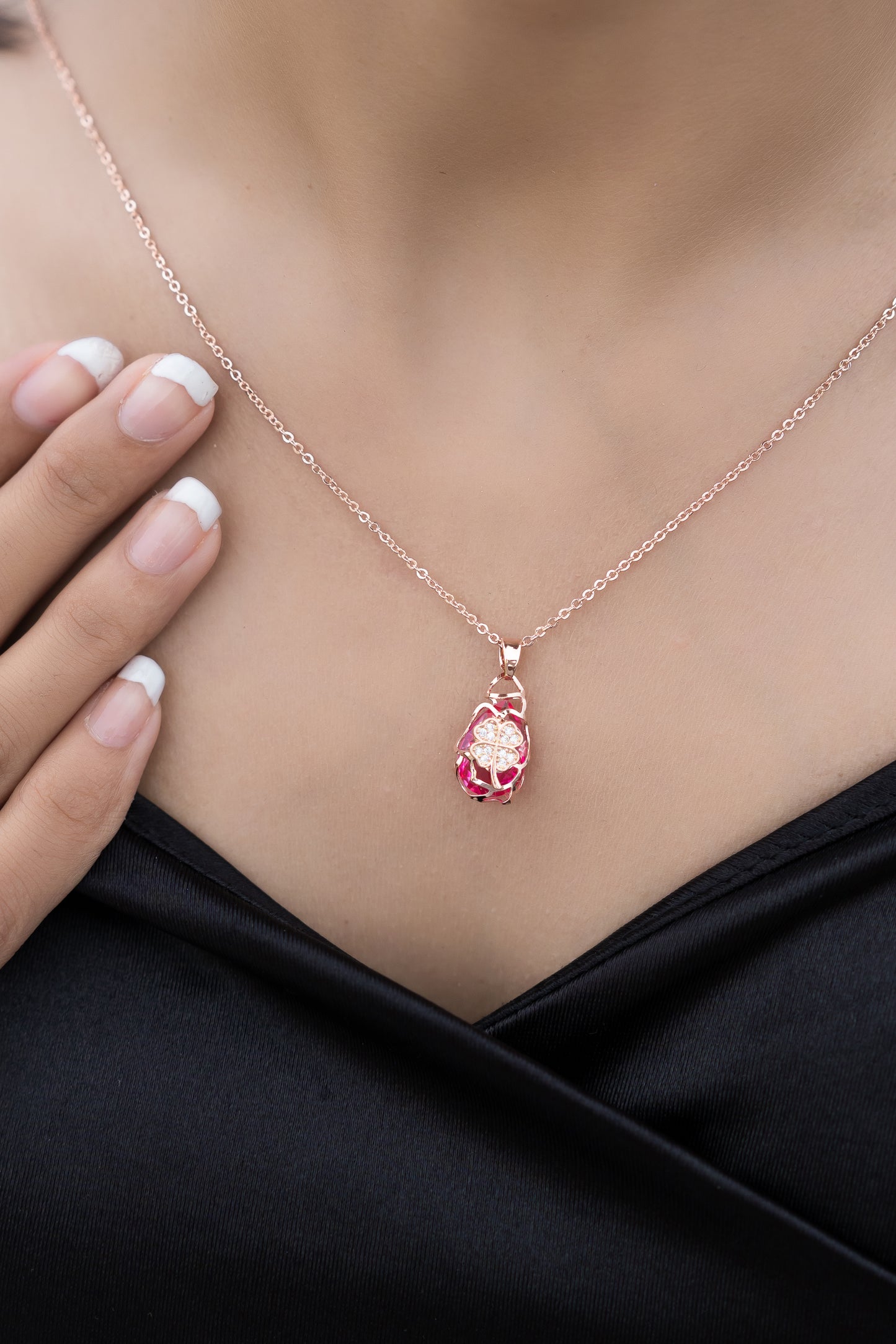 Twilight Bloom Pendant With Chain