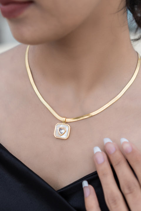 Petal Pendant with Flat Chain