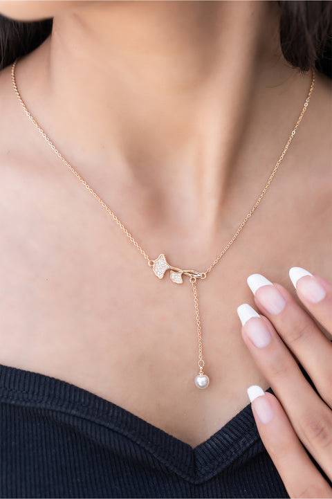 Petal Kiss Pendant With Chain