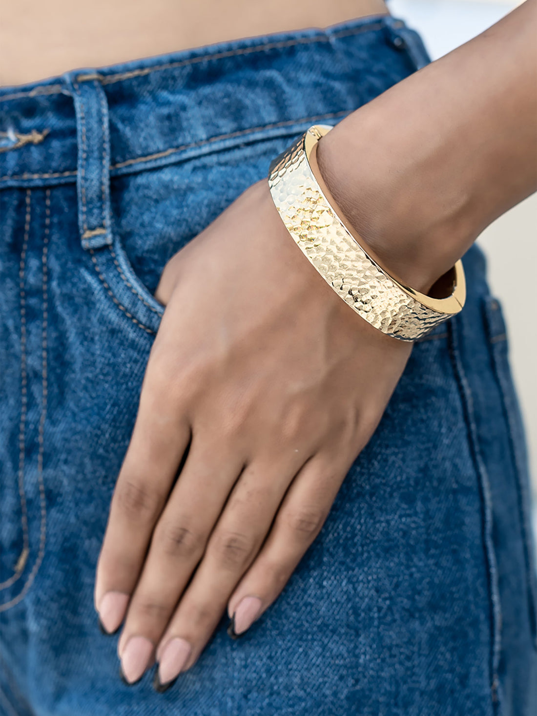 Hammered Gold Cuff Bracelet