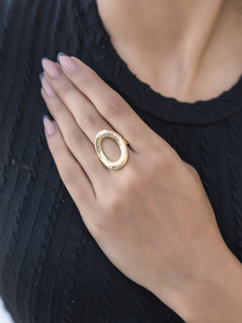 Textured Oval Ring