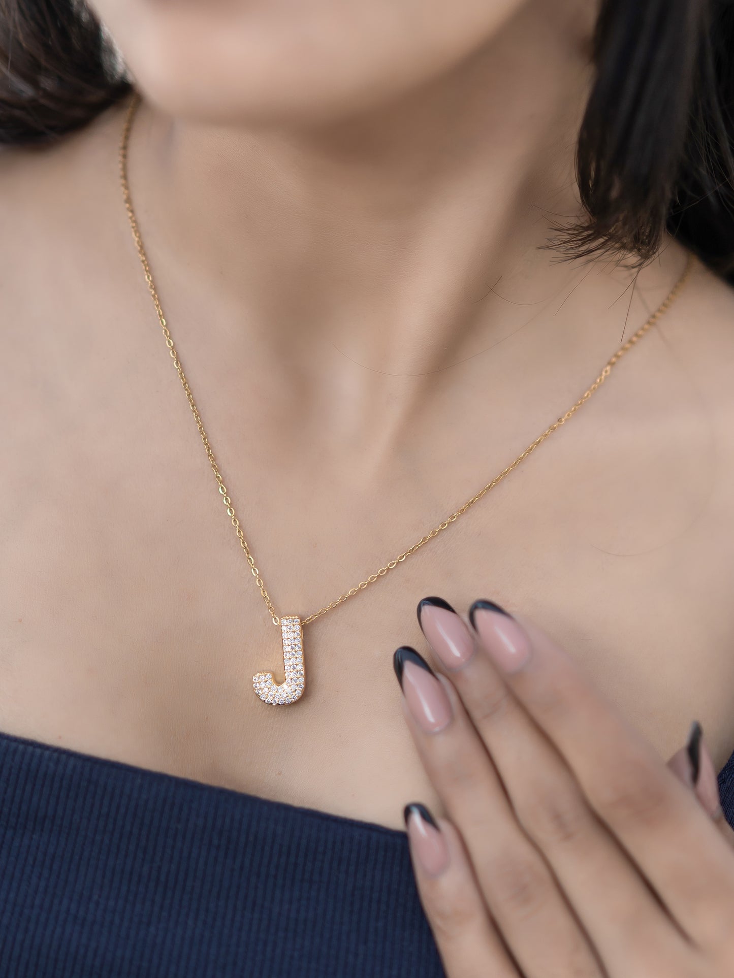 Initial Spark Necklace – Letter J