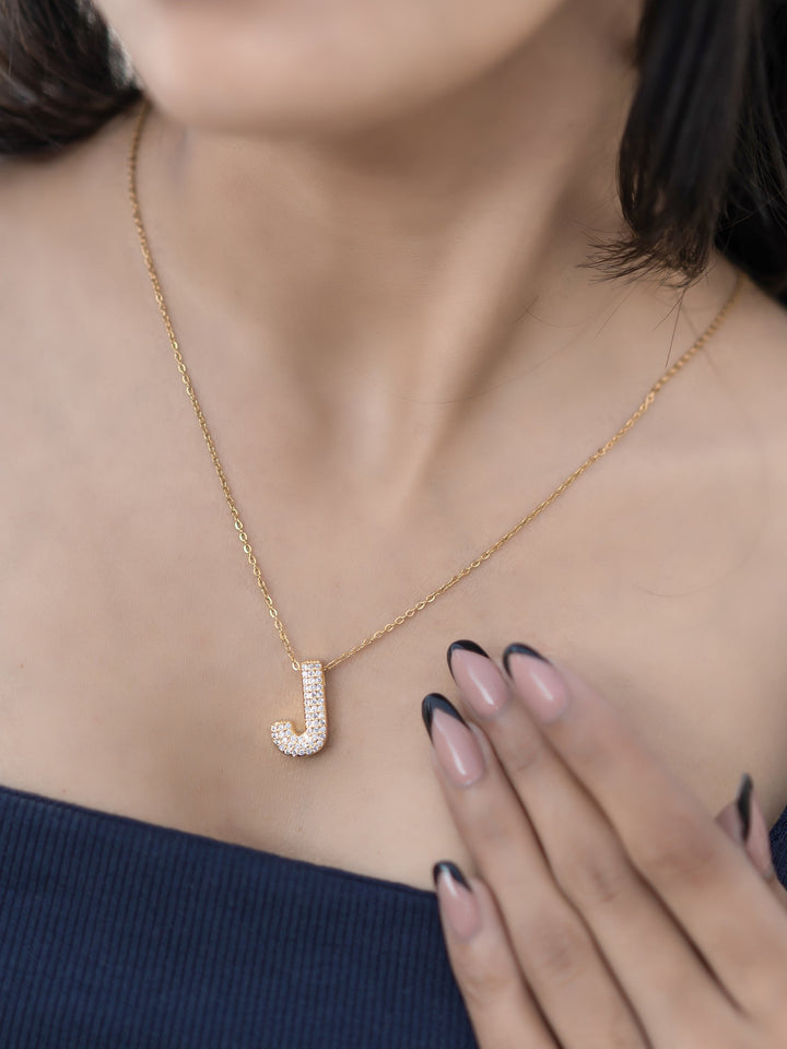 Initial Spark Necklace – Letter J