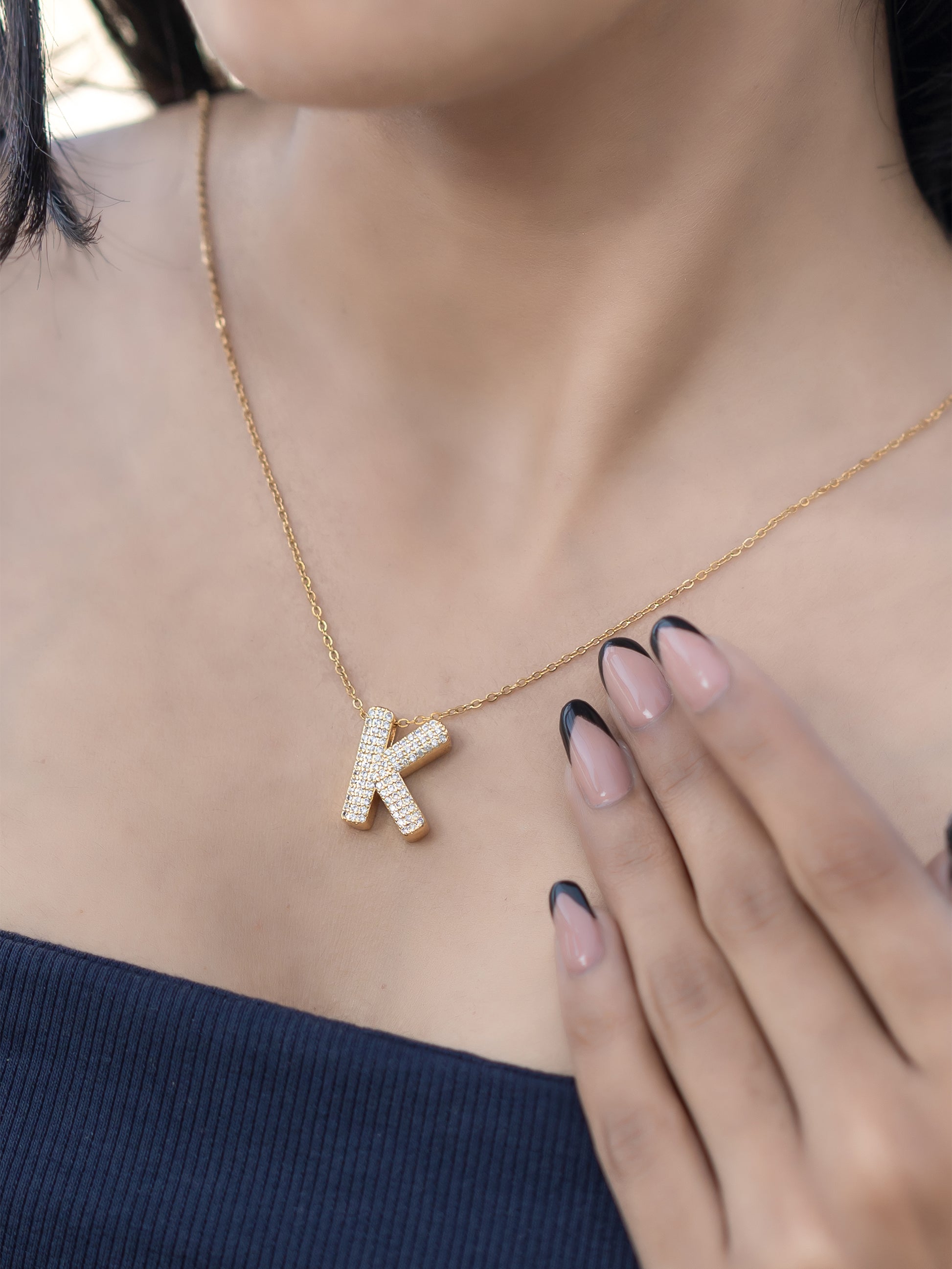 Initial Spark Necklace – Letter K