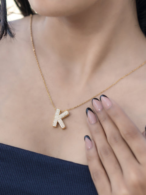 Initial Spark Necklace – Letter K