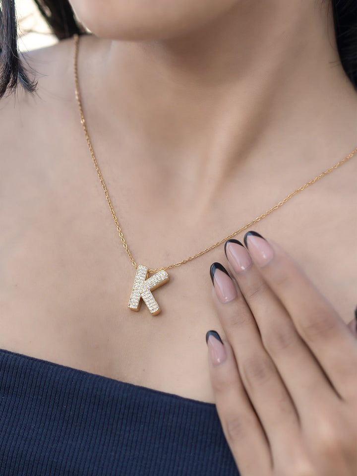 Initial Spark Necklace – Letter K