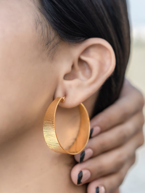 Sahara Textured Hoops