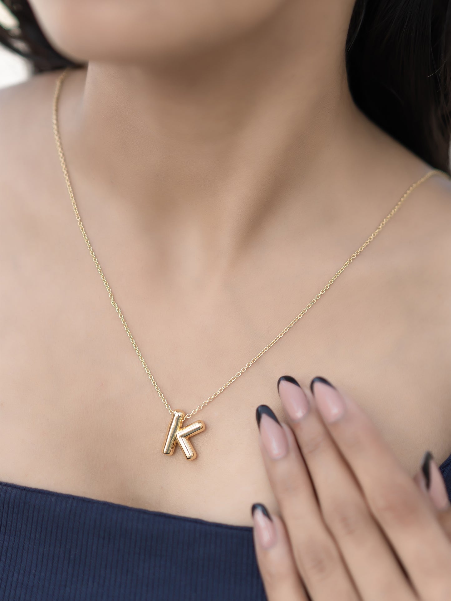Bold Initial Necklace – Letter K