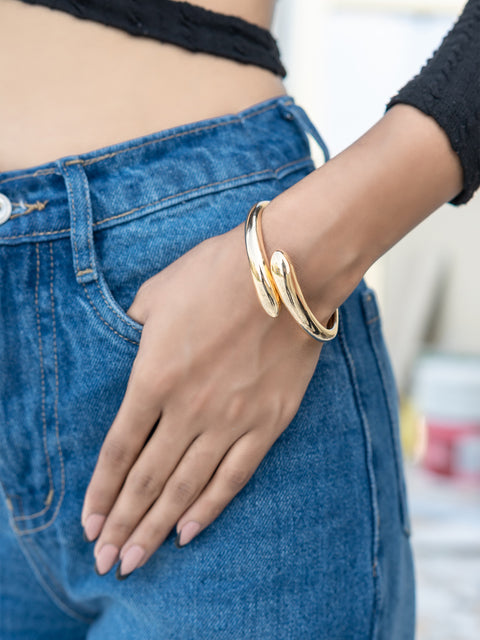 Serpent Curve Cuff Bracelet