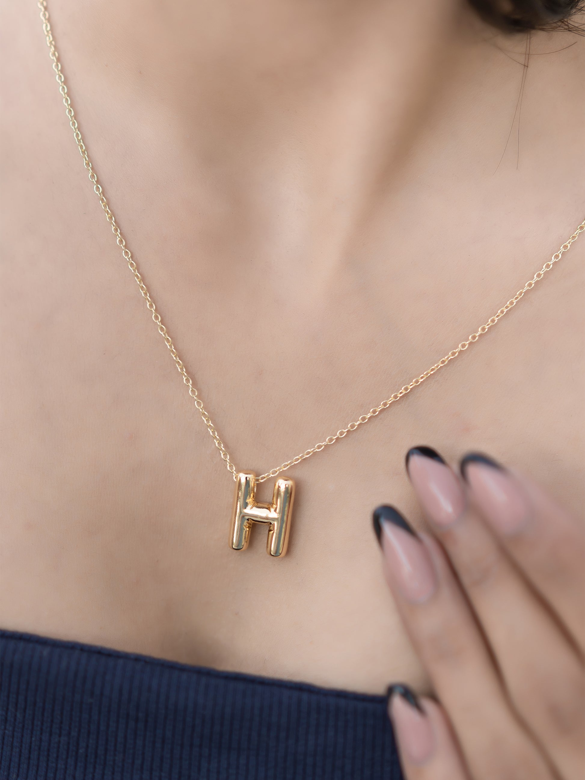 Bold Initial Necklace – Letter H