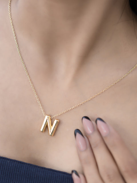 Bold Initial Necklace – Letter N