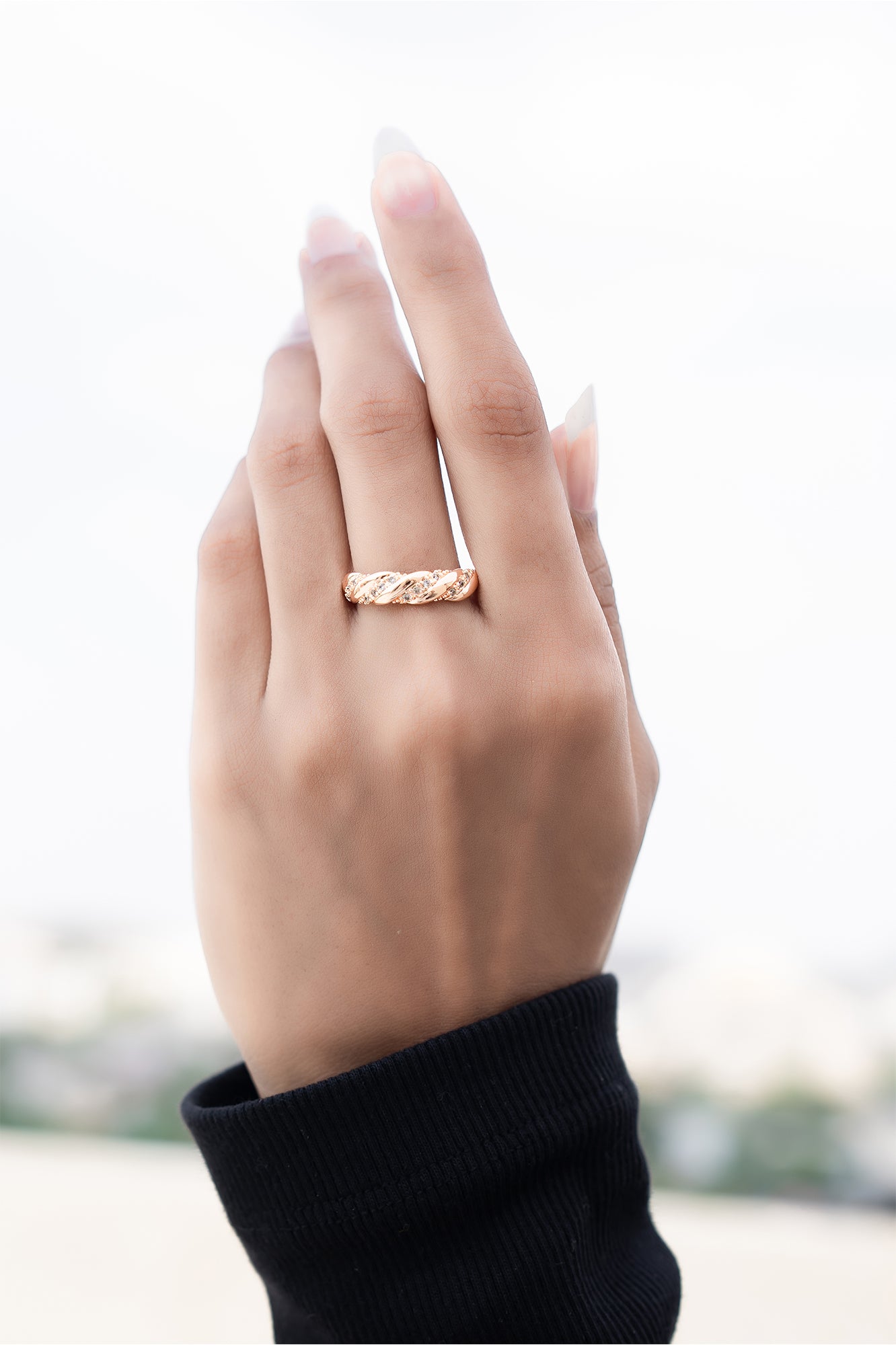 Golden Braid Sparkle Ring