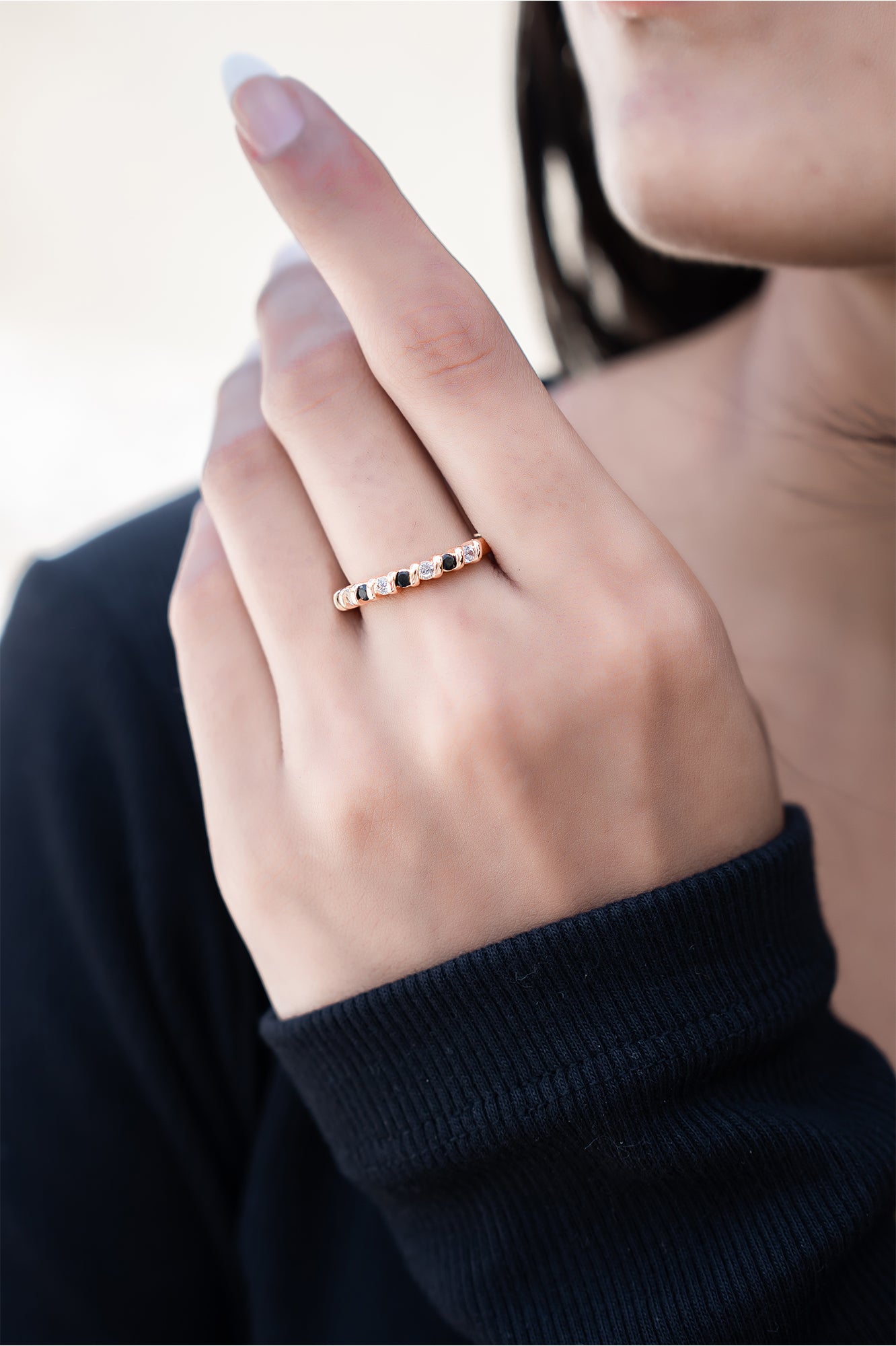 Moonbeam Row Ring