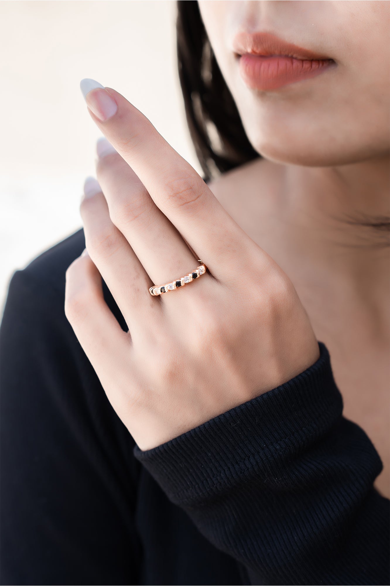 Moonbeam Row Ring