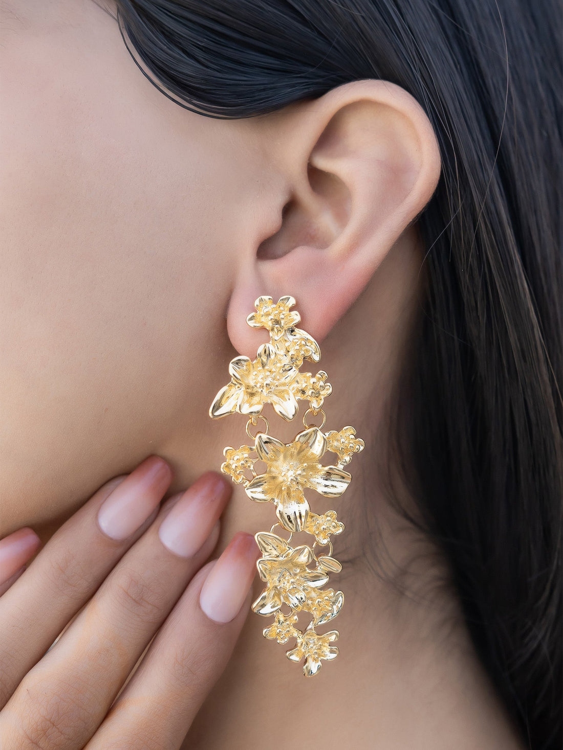 Golden Bloom Cascade Earrings