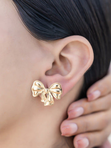 Golden Ribbon Studs