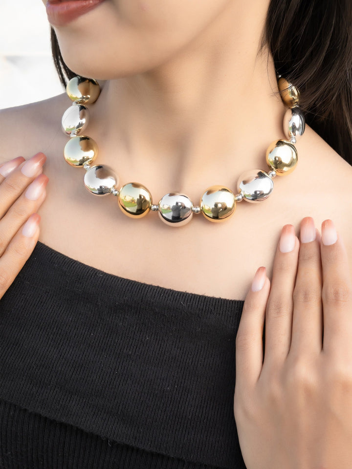 Radiant Dual-Tone Bead Necklace