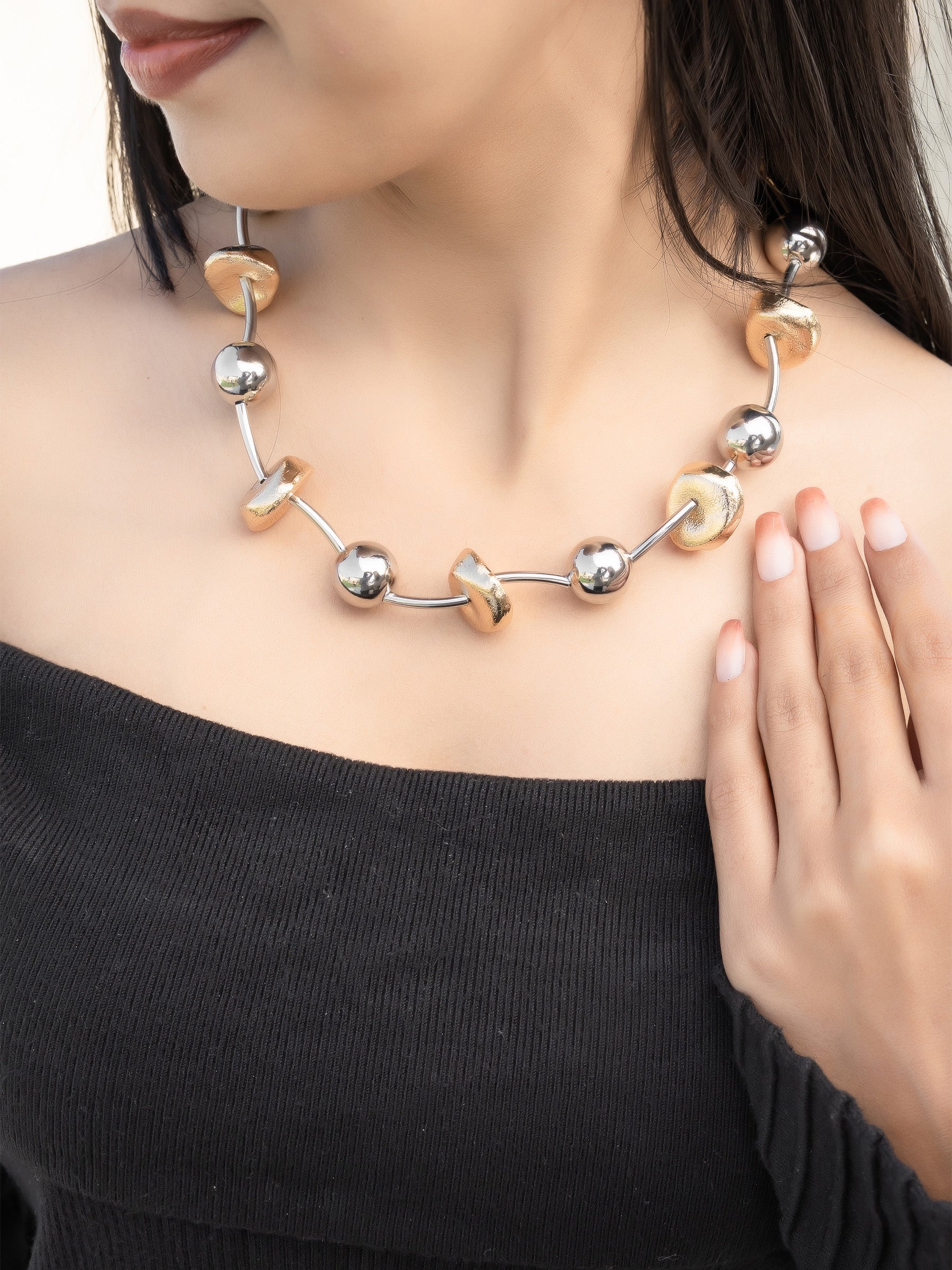 Metallic Harmony Statement Necklace