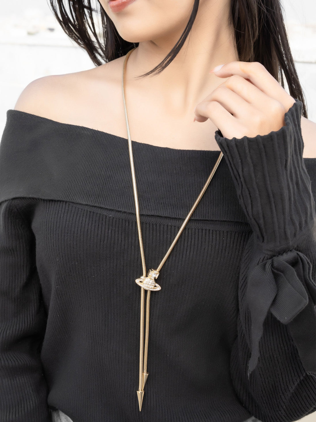 Cosmic Orbit Lariat Necklace