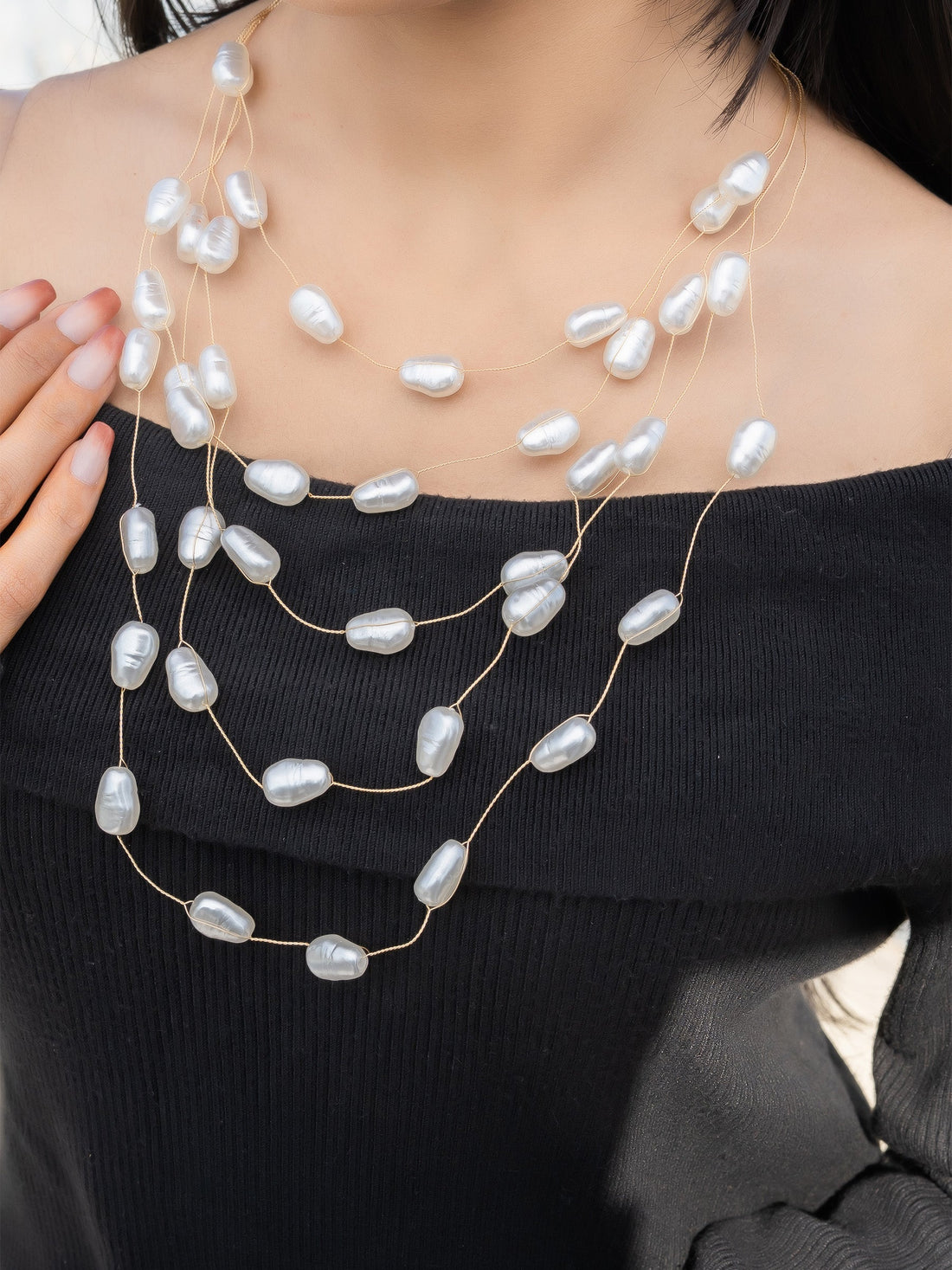 Aurora Multi-Layer Pearl Necklace