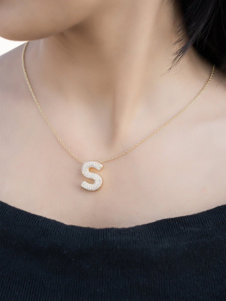 Initial Spark Necklace - Letter S