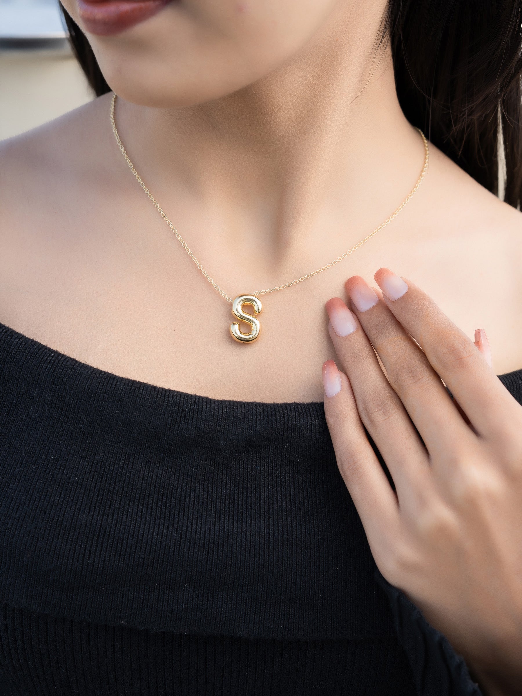 Bold Initial Necklace - Letter S