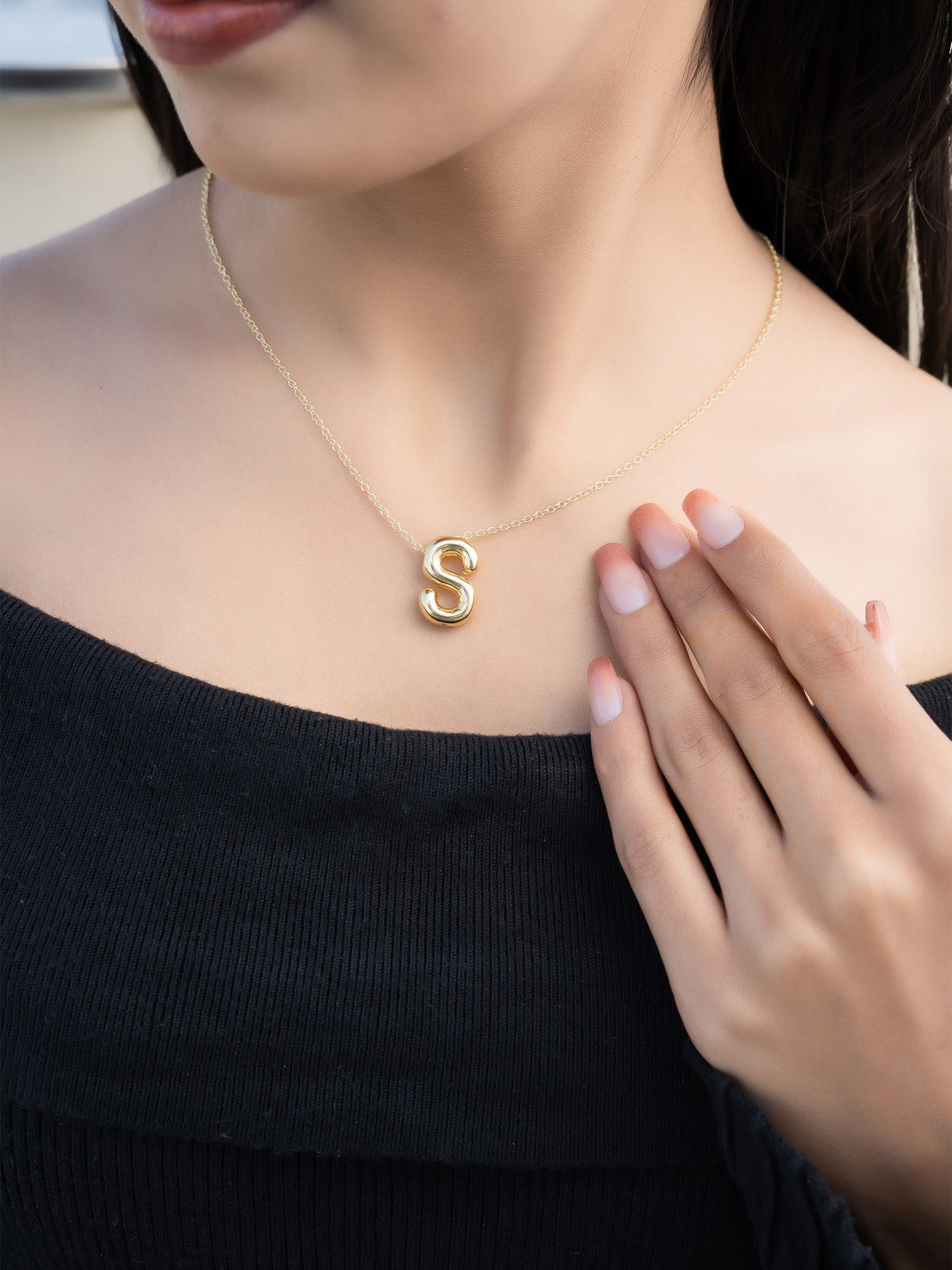 Bold Initial Necklace - Letter S