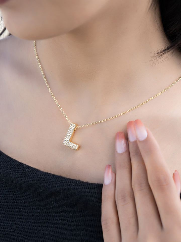 Initial Spark Necklace - Letter L