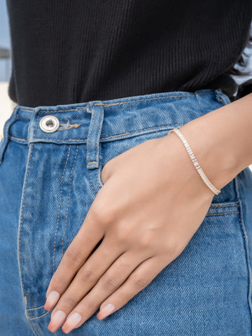 Rose Gold Crystal Line Bracelet