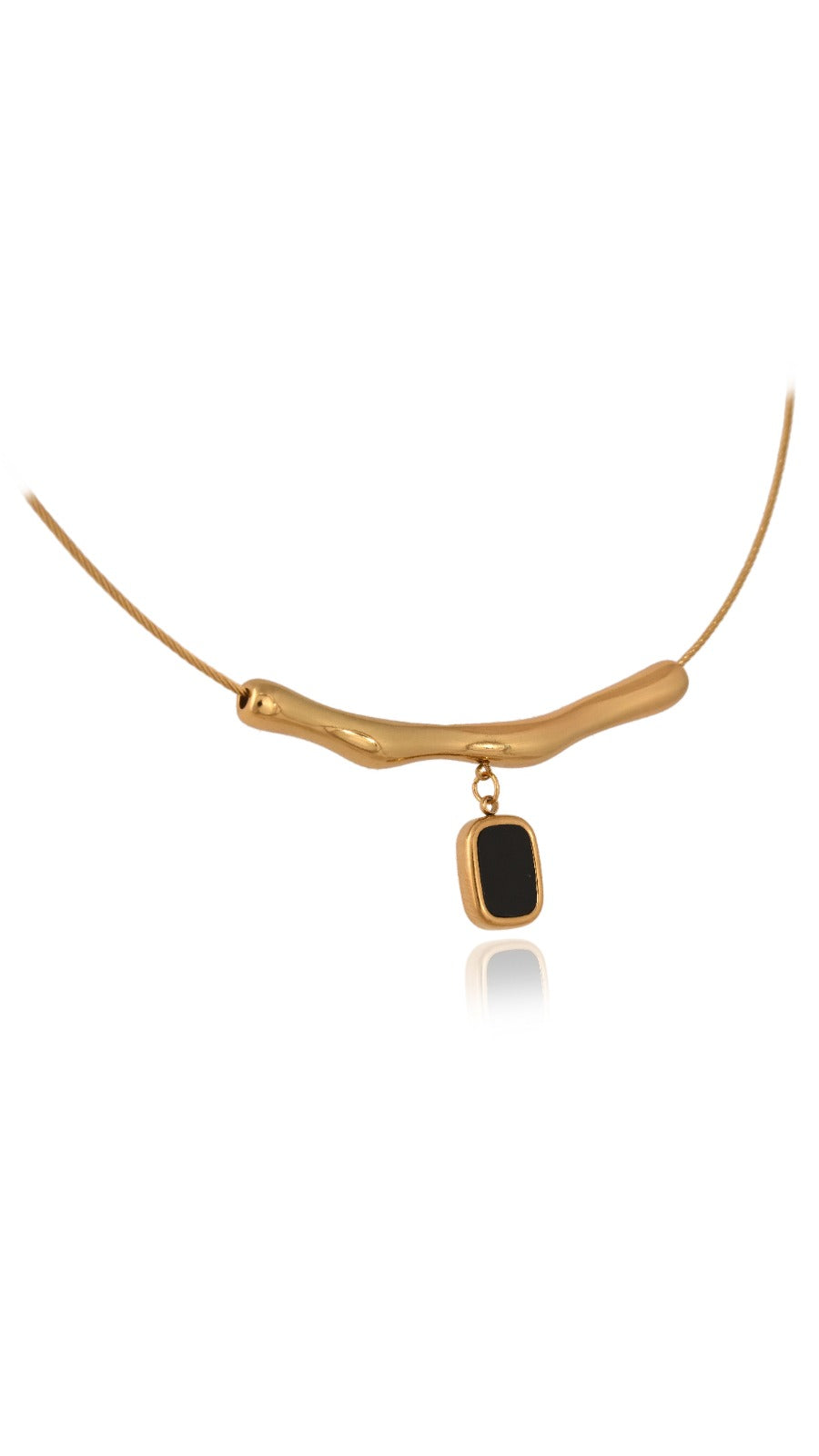 Noir Branch Pendant with Snake Chain