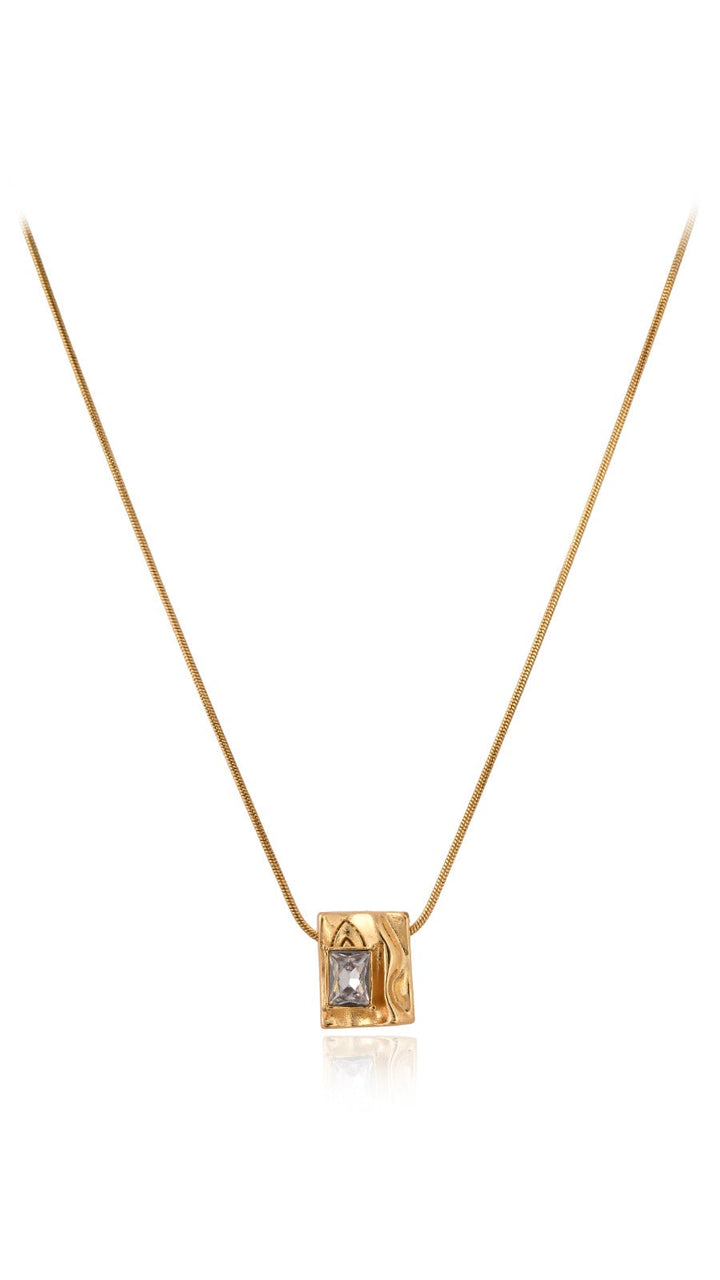 Golden Bloom Pendant with Snake Chain