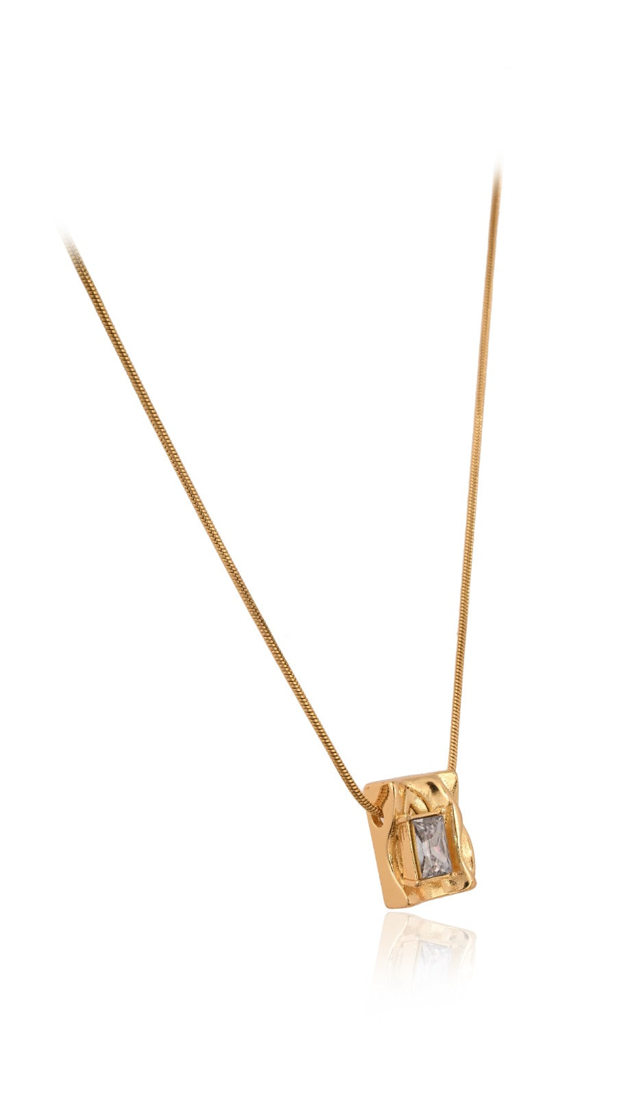 Golden Bloom Pendant with Snake Chain