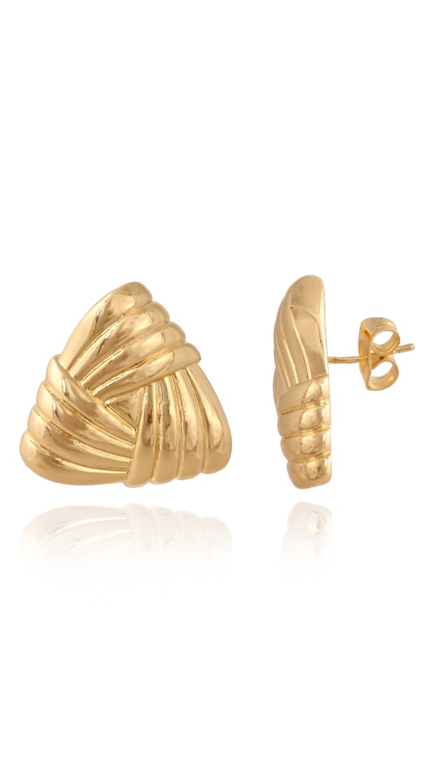 Golden Ripple Shell Studs